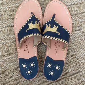 Jack Rogers Navajo golden retriever sandals